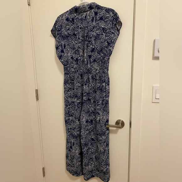 h&m navy cropped tie waist jumpsuit - Picture 2 of 4